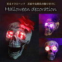 光る ドクロ 頭 ハロウィーン 飾り ハロウィン デコレーション 髑髏 ガイコツ 頭 お庭 ガーデン 玄関先 ガーデニング エクステリア ◇ALW-DKR-HD01 2