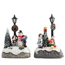 LEDライト付き クリスマスオブジェ クリスマス雑貨 置き物 飾りつけ 屋内 デコレーション 雪だるま クリスマスツリー こども 風景 ◇ALW-CDJ-002【メール便】 | クリスマスパーティー クリスマスグッズ クリスマスライト 飾り付け 部屋 ライト付き オブジェ ライトアップ