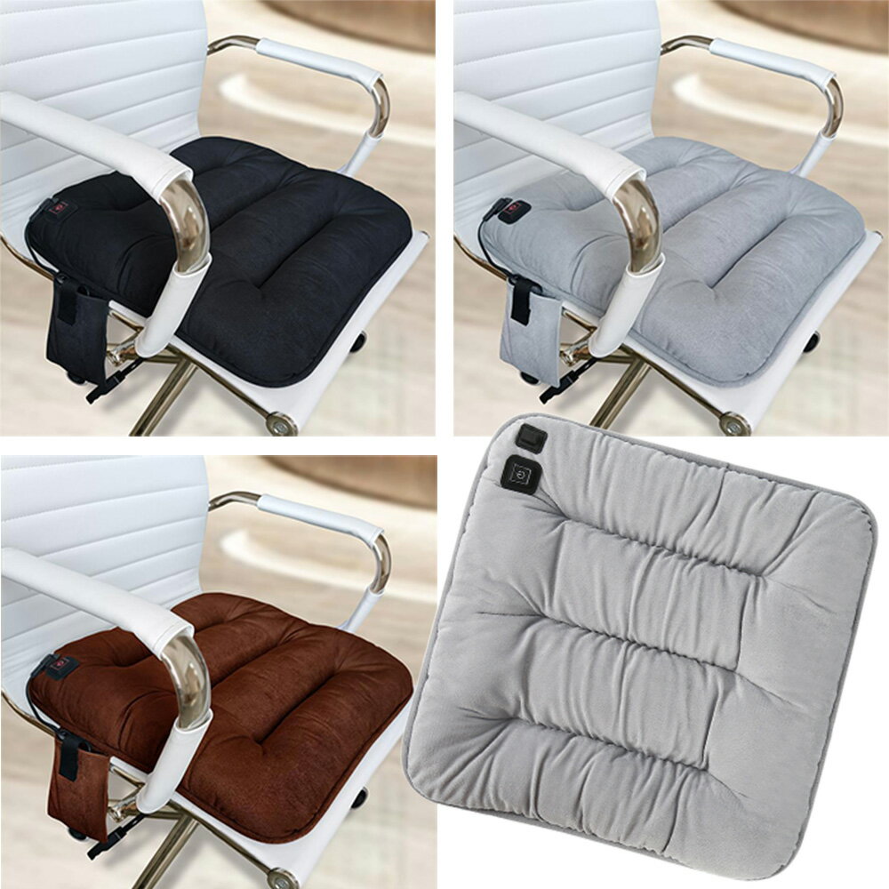 電熱クッション USB給電式 約45×45×4cm ホットクッション 電気 座布団 ワンボタン操作  ...