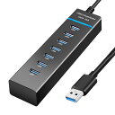7ポート USB3.0 ハブ バスパワー USB-A USBハブ 高速データ転送 マウス キーボード ノートパソコン ノートPC デスクトップPC ◇ALW-JH-N644【メール便】(2)
