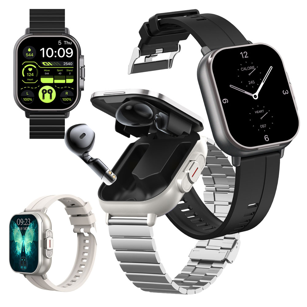 M-D8 スマートウォッチ Bluetooth 完全ワイヤレスイヤホン付き 2.0インチ 活動量計 歩数 カロリー 距離..