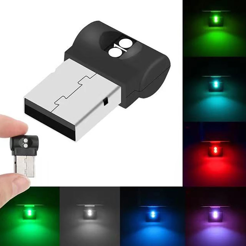 Rakuten - イルミライト USB LED ライト 自動車 内装 ミニUSB 雰囲気 ランプ 車内照明 室内夜間 ライト 7色 RGB 軽量 小型 ◇ALW-XL08【メール便】