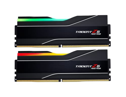 G.SKILL Trident Z5 Neo RGBシリーズ (AMD Expo) DDR5 RAM 64GB (2x32GB) 6000MT/s CL30-40-40-96 1.40V デスクトップコンピュータメモリ UDIMM - マットブラック