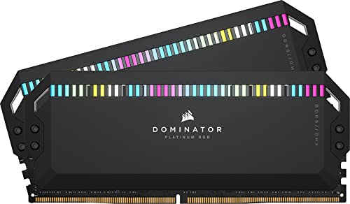 CORSAIR DDR5-6400MHz デスクトップPC用メモリ DOMINATOR PLATINUM RGB DDR5シリーズ (PC5-51200) Intel XMPメモリキット 32GB ブラック 16GB 2枚 CMT32GX5M2B6