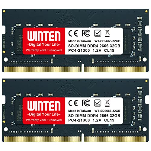 WINTEN m[gPCp  64GB(32GB 2) PC4-21300(DDR4 2666) i5Nۏ DDR4 SDRAM SO-DIMM Dual [ ݃[ WT-SD2666-D64GB 5634