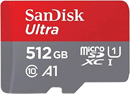 SanDisk 512GB Ultra microSDXC UHS-I Memory Card with Adapter TfBXN - 120MB/s, C10, U1, Full HD, A1, Micro SD Card - SDSQUA4-512G-GN6