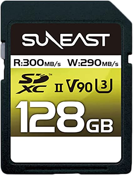 SUNEAST SDXCカード 128GB 最大300MB/s UHS-II U3 V90 pSLC 4K 8K ULTIMATE PRO プロフェッショナル メモリーカード SE-SDU2128GA300