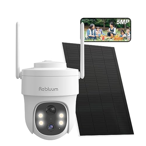 Rebluum 防犯カメラ 屋外 ソーラー IP65防水防塵 夜間暗視撮影 監視カメラ 遠隔操作 PIR赤外線 動作検知 電源不要 wifi SDカード/クラウド録画保存 壁や天井取り付け可能