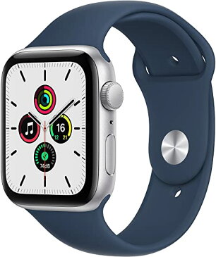 Apple Watch SE(GPSモデル)- 44mmシルバーアルミニウムケースとアビスブルースポーツバンド - レギュラー