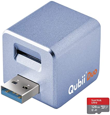 Maktar Qubii Duo USB Type A ѡץ (microSD 128GB) Ťʤ鼫ưХåå SDåǽ iphone Хåå usb ipad ­ ̿ ư  Ϣ SNS ǡ ܹ SDɥ꡼ ѹ MFiǧ