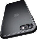 Meifigno iPhone SE3/2 ケース 第3/2世代 iPhone 8/7/SE2 耐衝撃 薄型 ワイヤレス充電 指紋防止 4.7インチ (半透明·マットブラック 黒)