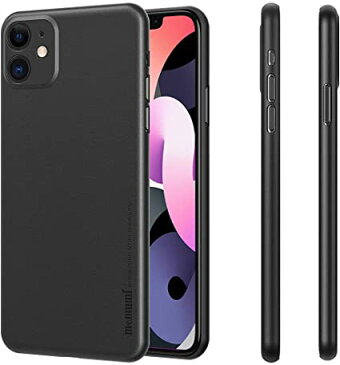 iPhone 11 用ケース 0.3mm 超薄型 memumi® 全面保護カバー 指紋防止 傷付き防止 6.1インチ 人気ケース カバー (ブラック)