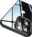 CASEKOO iPhone 13 Pro 用 ケース クリア 耐衝撃 米軍規格 SGS認証 ストラップホール付き 6.1インチ カバー ワイヤレス充電対応 アイフォン 13 Pro 用 ケース(ブラック)