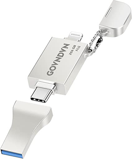 iPhone USB メモリ 256GB Lighting iPad USB メモリ3-IN-1 USBフラッシュドライブ バックアップドライブ USB 3.0 A/Type C USB 高速データ転送 パスワード保護 外付フラッシュメモリ iPhone/iPad/Android/PC/MacBook対応 容量不足解消 亜鉛合金製