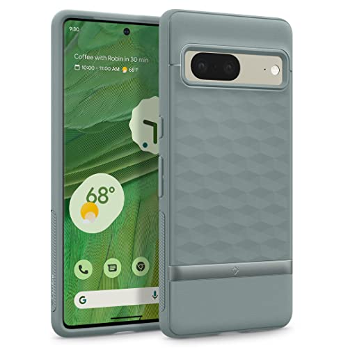 Caseology Google Pixel 7 用 ケース TPU 高級 立体パターン ハニカム カバー PCバー 米軍MIL規格取得 耐衝撃 耐久性 パララックス - セージグリーン