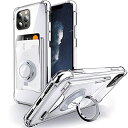 SHIELDS UP iPhone 11 Pro ケース リング付き 背面収納 耐衝撃 耐久 すり傷防止 滑り止め『四隅がエアクッション構造』カード収納 スタンド付き 透明 TPU カバー iPhone11プロ スマホケース - クリア