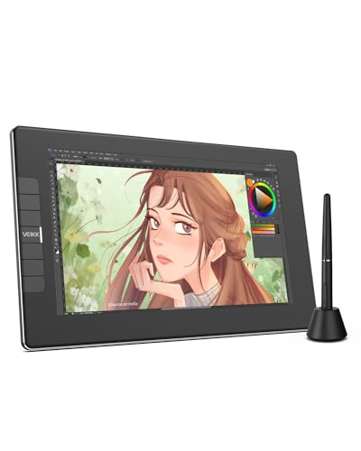 VEIKK 液タブ 11.6インチ 液晶タブレット 筆圧8192レベル 傾き検知 充電不要ペン フルラミネーション加工 IPSパネル FHD解像度 ショー..