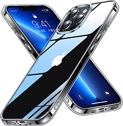 CASEKOO iPhone 13 Pro 用 ケース クリア 黄変防止 耐衝撃 米軍MIL規格 SGS認証 ストラップホール付き 6.1インチ カバー ワイヤレス充電対応 2022年新型 アイフォン 13 Pro 用 ケース(クリア)