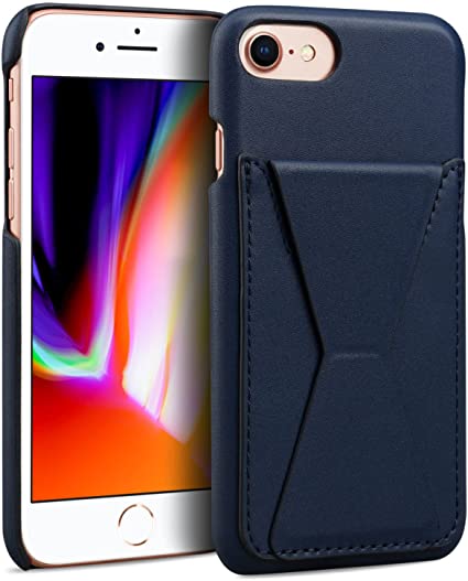 iPhone SE2 / iPhone SE 第3世代 / iPhone 8 / iPhone 7 ケース Keallce カード収納 縦横兼用 スタンド機能 全面保護 スマホケース 4.7インチ (ブルー)