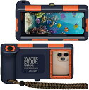 スマホケース iPhone 水中撮影 ケース 防水ケース スマホ用 水中撮影 IPX8標準防水レベル 水深さ15mで潜水 水泳 防水ポーチ お風呂 海水浴 夏フェス 温泉 お釣り ストラップ付き (オレンジ)