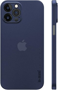 iPhone 12 Pro Max対応ケース 0.3mm 超薄型 memumi® 全面保護カバー 指紋防止 傷付き防止 6.7インチ 人気ケース カバー クリアブルー(半透明)