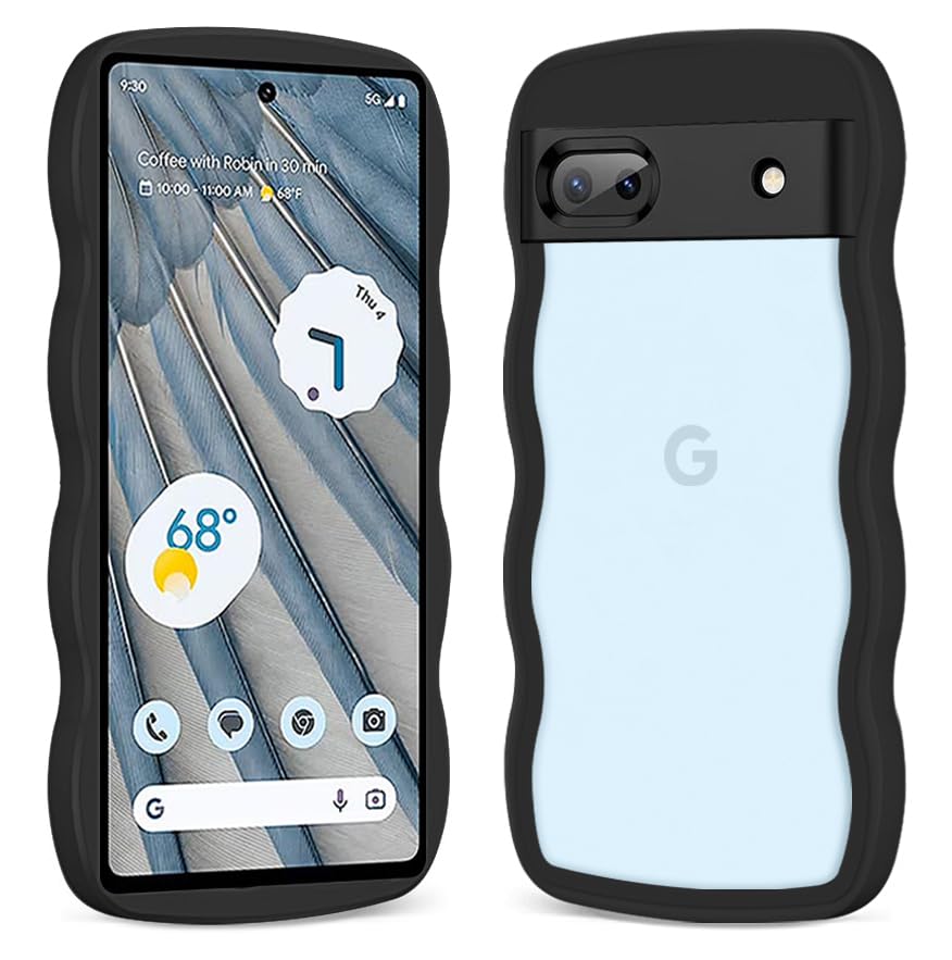 Google Pixel 7A ケース クリア 薄型 軽量 耐衝撃 ピクセル 7a カバー 滑り止め スマホケース TPU おしゃれ 人気 落下防止 全面保護 ワイヤレス充電対応 (ブラック)