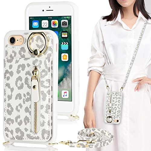 iPhone 7/8/SE 2020 2022 ケース 手帳型 リング付き 上下開 ショルダー クロスボディ iPhoneSE2/SE3 2n..