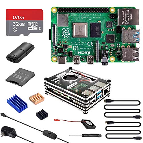 Raspberry Pi 4 4GB ZK}[Nt / 32GBMicroSDJ[h/ 5V 3A USB-Type-C ON/OFFXCb`tdA_v^[/2MicroHDMI-to-HDMIP[uC/19wP[X/pt@/Oq[gVN/hCo[/J[h[_