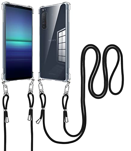 Xperia 5 ケース クリア Xperia SO-01M スマホケース SOV41 カバー 肩掛け 斜めかけ 901SO ショルダー TPU ストラップ付き 薄型 軽量 1.5MM 取り外し可能 指紋防止 Qi急速充電対応 透明