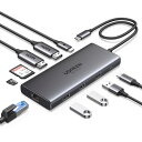 UGREEN Revodok Pro 210 10 in 1 USB Cドッキングステーション USB Cハブ 二つHDMI拡張4K@60Hz 一つ拡張8K@30Hz USB A *3+ USB C 5Gbpsデータ転送ポート 100W PD急速充電(2)