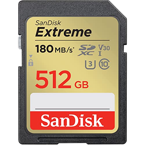 SanDisk (TfBXN) 512GB Extreme (GNXg[) SDXC UHS-I [J[h - C10/U3/V30/4K/UHD SDJ[h - SDSDXVV-512G-GNCIN