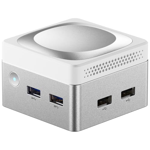 ミニPC N100、フル機能のType-C、2つのLAN、Windows 11 Pro搭載 LPDDR5 12GB+512GB SSD 4コア/4スレッド 最大周波数3.4GHz デュアルスクリーン4K 60Hz表示に対応、WiFi 6、ブルートゥース5 放熱設計