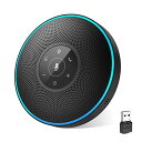 EMEET M2 スピーカーフォン 360˚全方向集音 Bluetooth/USB/AUX対応 マイクスピーカー 最大8人まで対応 双方向会話 PCマイク エコー ノイズのキャンセリング 位置検出機能 LED指示 オンライン会議/在宅勤務/オンライン教育用 Skype/Zoom/等通話アプリ対応 ブラック(2)