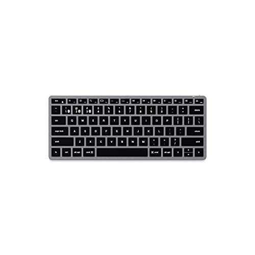 Satechi スリム X1 Bluetooth バックライト キーボード マルチペア(スペースグレイ) (1ゾーン) (iMac, MacBook, iPadなど2012以降 Macデバイス対応)