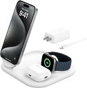 Belkin Qi2 3-in-1 Qi2 折りたたみ式充電パッド Qi2公式認証/MagSafe対応 iPhone 16/15/14/13/12/Qi2対応スマートフォン(最大15W高速充電) AirPods/ワイヤレス充電対応イヤホン(5W充電)