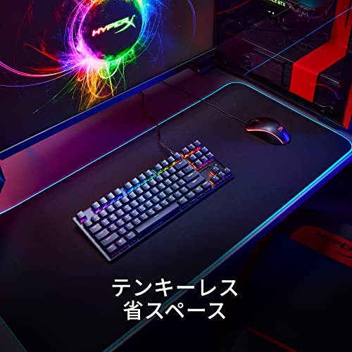 ハイパーエックス(HyperX) 日本語配列 Alloy Origins Core RGB PBTメカニカルゲーミングキーボード テンキーレス HyperX赤軸 ゲーマー向け メーカー2年保証 639N7AA#ABJ 黒