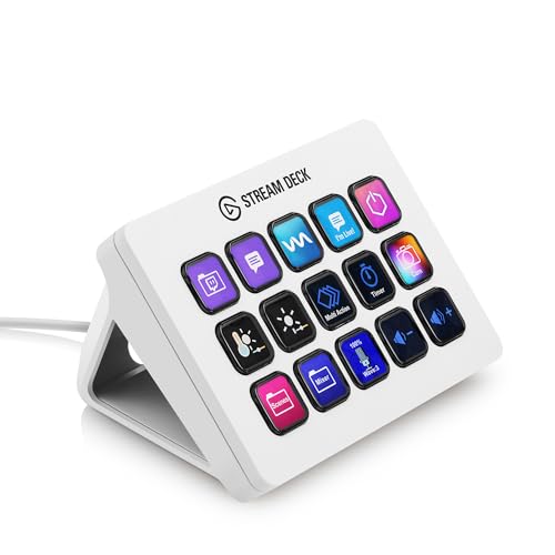 Elgato Stream Deck MK.2 White エルガトストリームデック MK.2 15キー配列 ライブコンテンツ作成用のコントローラー 配信者向けデバイス OBS/Twitch​/YouTube連携 Mac/PC対応