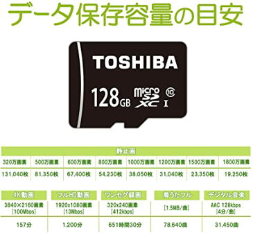 東芝 microSDXCカード 128GB Class10 UHS-I対応 (最大転送速度48MB/s) 国内正規品 モデル THN-MW128G4R8