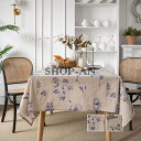 【送料無料】テーブルクロス シンプル おしゃれ 綿麻混紡 洗える 北欧 花柄 食卓カバー 長方形 正方形 ピクニック テーブルマット モダン レトロ エレガント...