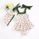 【楽天スーパーSALE半額OFF】水着 キッズ スイムウェア 子供 夏 キャップ付き 速乾 幼児水着 ワンピース 袖なし ベビー オールインワン 肩ひも調整可能 ジュニア ガールズ おしゃれ チェリー柄 総柄 キュート ノースリーブ ビーチ リゾート プール 海水浴 着(4)