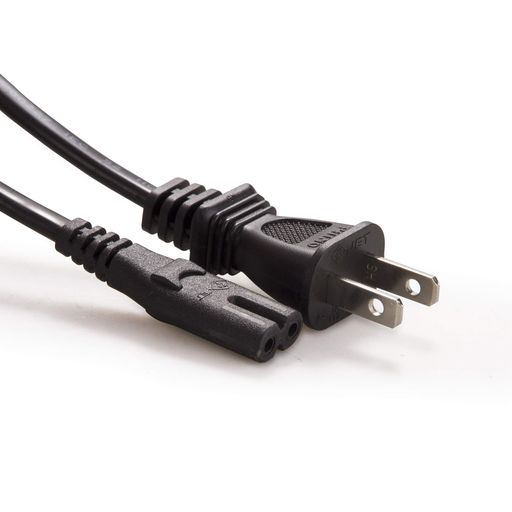 LVSUNPSE認証规格品1.5mノートパソコンアダプター家電製品用(2ピンソケット2ピンプラグ)(ブラック)