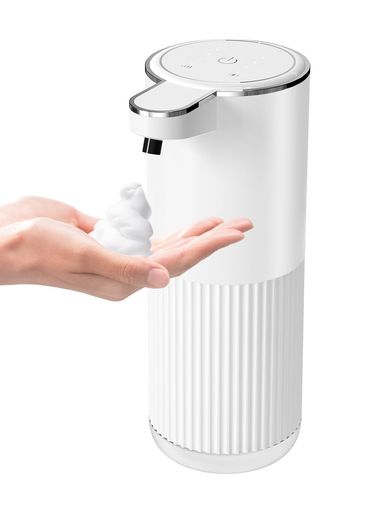 Revidayソープディスペンサー自動泡ハンドソープディスペンサー吐出量4段階調380ml壁掛けオートディスペンサーIPX5防水充電式食器洗剤洗浄モード手洗い/キッチン/洗面所などに適用日本語…