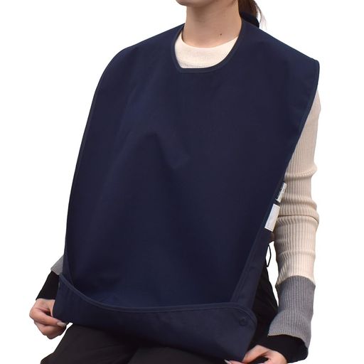 スタイルデコール(STYLEDecor)介護用お食事エプロン(撥水・ポケットタイプ)1枚組みディープネイビー食事用エプロン介護撥水介護用おしゃれかわいい高齢者介護施設介護用品洗濯可WA100501