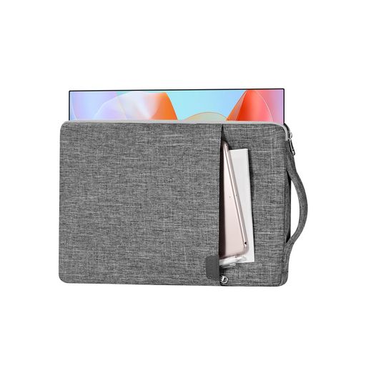 15.6/16.1インチのポータブルモニターケース、アクセサリー収納付き、ほとんどの15.6/16.1インチのポータブルモニター用スリーブ、ポケット付き防水モニターカバー、(グレー)