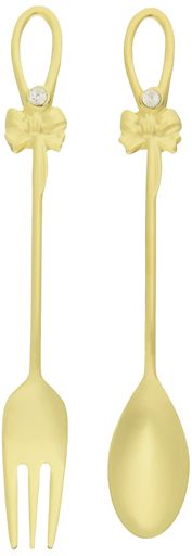 高桑金属ダイヤリボンコーヒースプーン/ヒメフォークゴールド2本セット