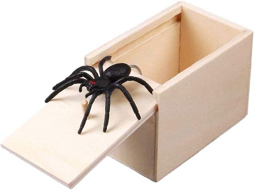 ドッキリ蜘蛛飛び出すびっくり箱いたずらグッズおもしろパーティーグッズ恐怖ボックス悪ふざけ木箱動物..