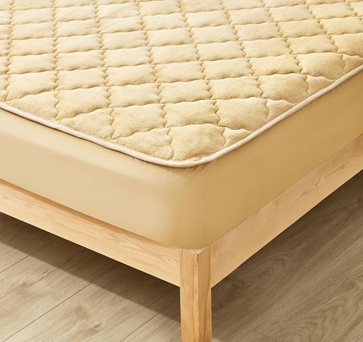 Tametraあったかパッド一体型ボックスシーツ-1枚両得敷きパッド&ベッドカバー極暖発熱フランネルベッド..