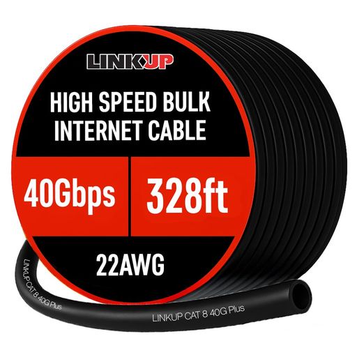 [LINKUP]Cat8イーサネットケーブルS/FTP4ペア22AWGスクリーンソリッドケーブル|2000MHz(2GHz)最大40Gbp..