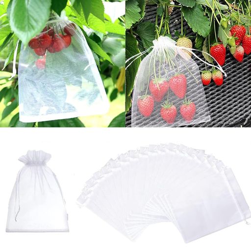 果物袋果物保護バッグ20枚入果樹袋保護ネット防虫鳩よけ鳥よけネットびわ桃ぶどう巾着袋家庭菜園・園芸..