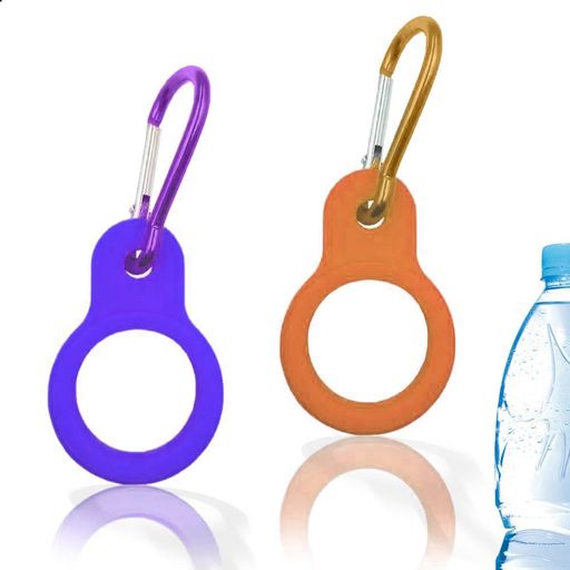 [BOCHEZAI]ペットボトルホルダーカラビナ付き2個セット携帯便利アウトドアキャンプ水分補給ボトルフックストラップシリコーンバックパックベルト対応登山ハイキングブラツク登山にパプ…